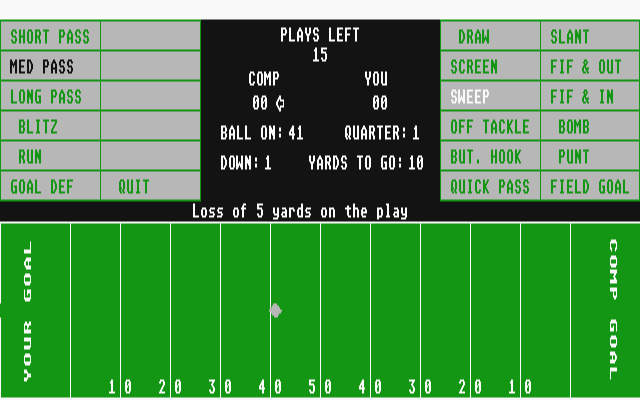 American Football atari screenshot